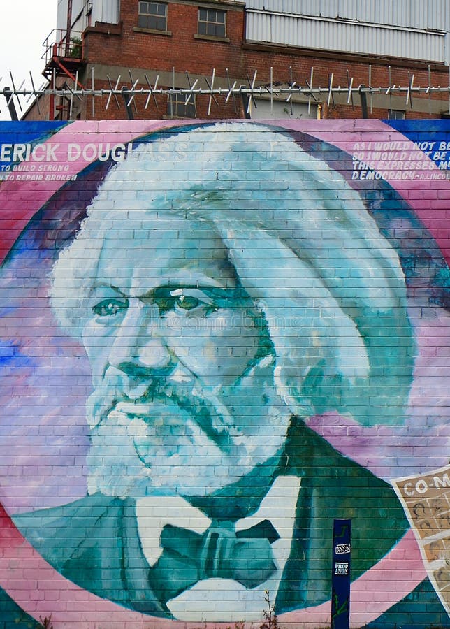 Mural con Frederick Douglass, Belfast, Irlanda del Norte fotos de archivo Mural con Frederick Douglass, Belfast, Irlanda del Norte fotos de archivo