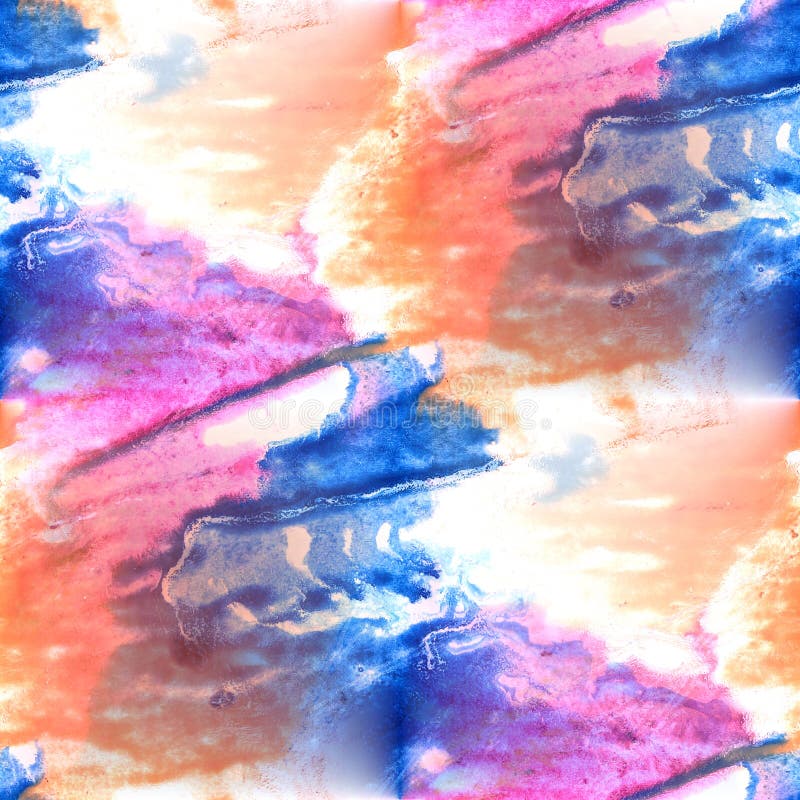 Mural Pink, Blue, Yellow Background Seamless Stock Illustration