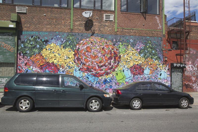Mural In Williamsburg Section In Brooklyn Editorial