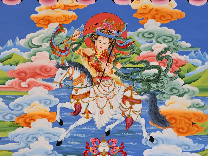 Murale tibetano della Shangri-La