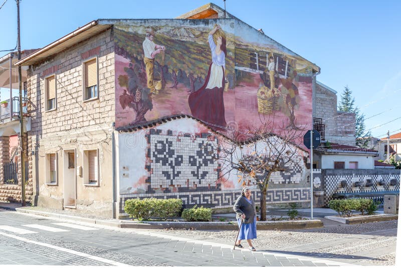 Murals in Tinnura, Sardia in Italy