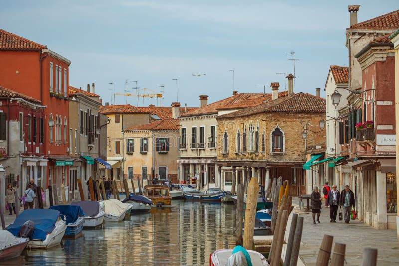 Murano Island / Venezia / Italy - July 06, 2019: Streets and Canals of ...
