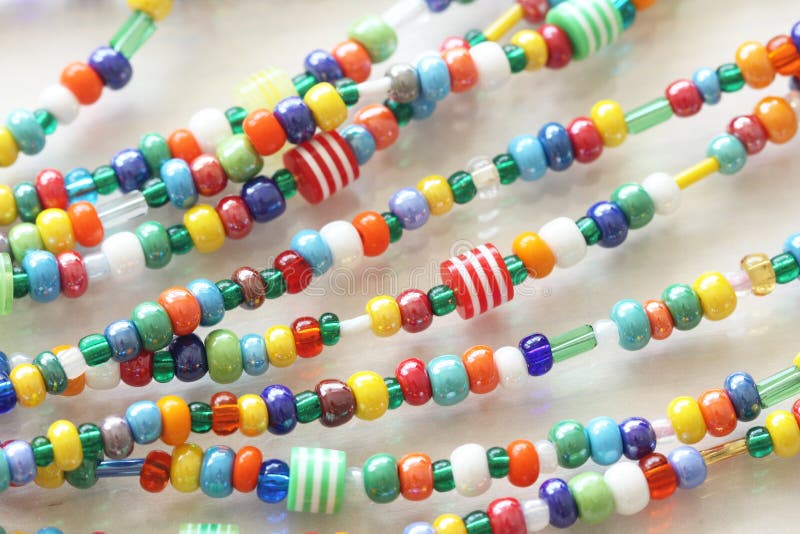 Murano and Venetian glass handmade. Bright colorful beads of Murano glass. Bright background of glass