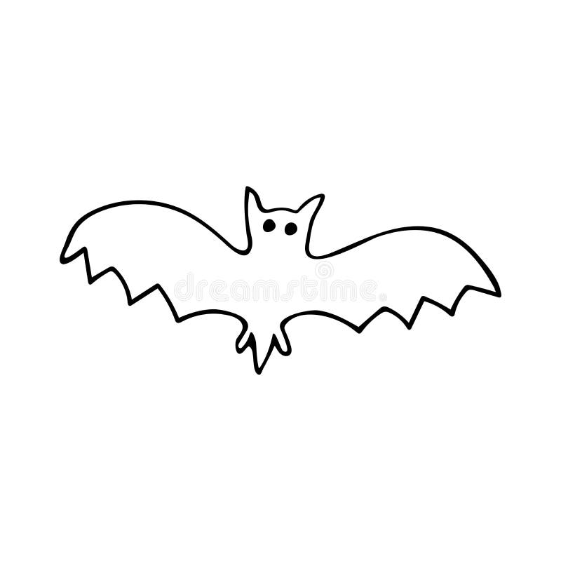 Murciélago En Estilo Doodle. Vector Animal Nocturno Stock de ilustración -  Ilustración de vuelo, arte: 189710342