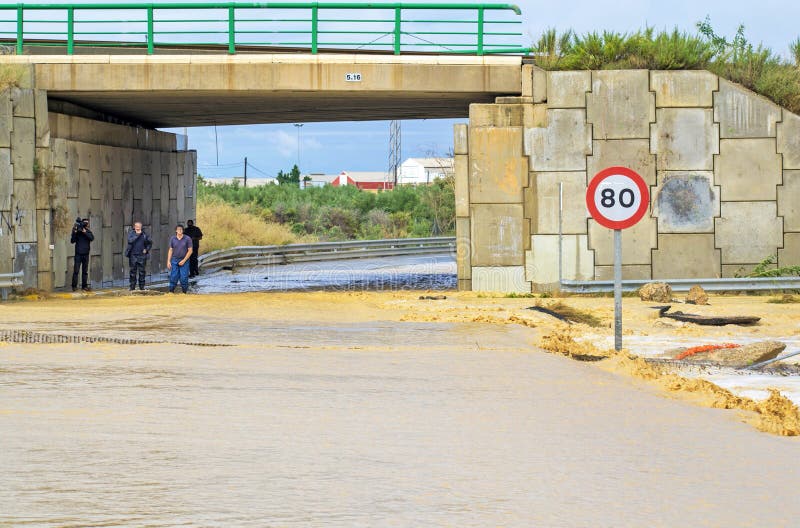 Murcia, Spain, September 13, 2019: Floods and damages caused by torrential rain on September 13th in Murcia, Spain stock images Murcia, Spain, September 13, 2019: Floods and damages caused by torrential rain on September 13th in Murcia, Spain stock images