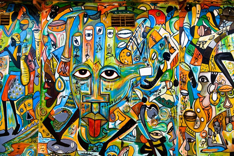 Muro de grafite em pintura de rua Gâmbia