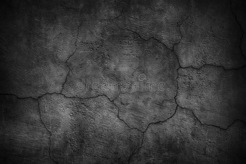 Muro di cemento nero incrinato, fondo triste di struttura del cemento fotografia stock libera da diritti Muro di cemento nero incrinato, fondo triste di struttura del cemento fotografia stock libera da diritti