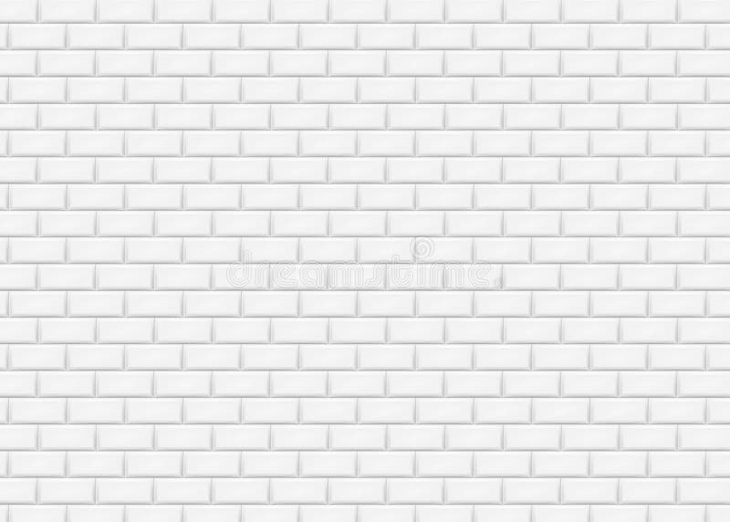 Muro di mattoni bianco nel modello delle mattonelle del sottopassaggio Illustrazione di vettore illustrazione di stock