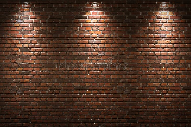 Muro di mattoni illuminato