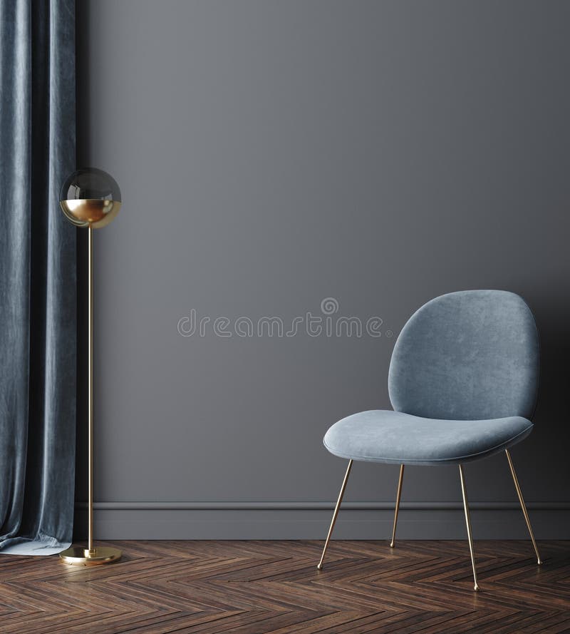 Blank wall mock up in home interior, 3d render. Blank wall mock up in home interior, 3d render