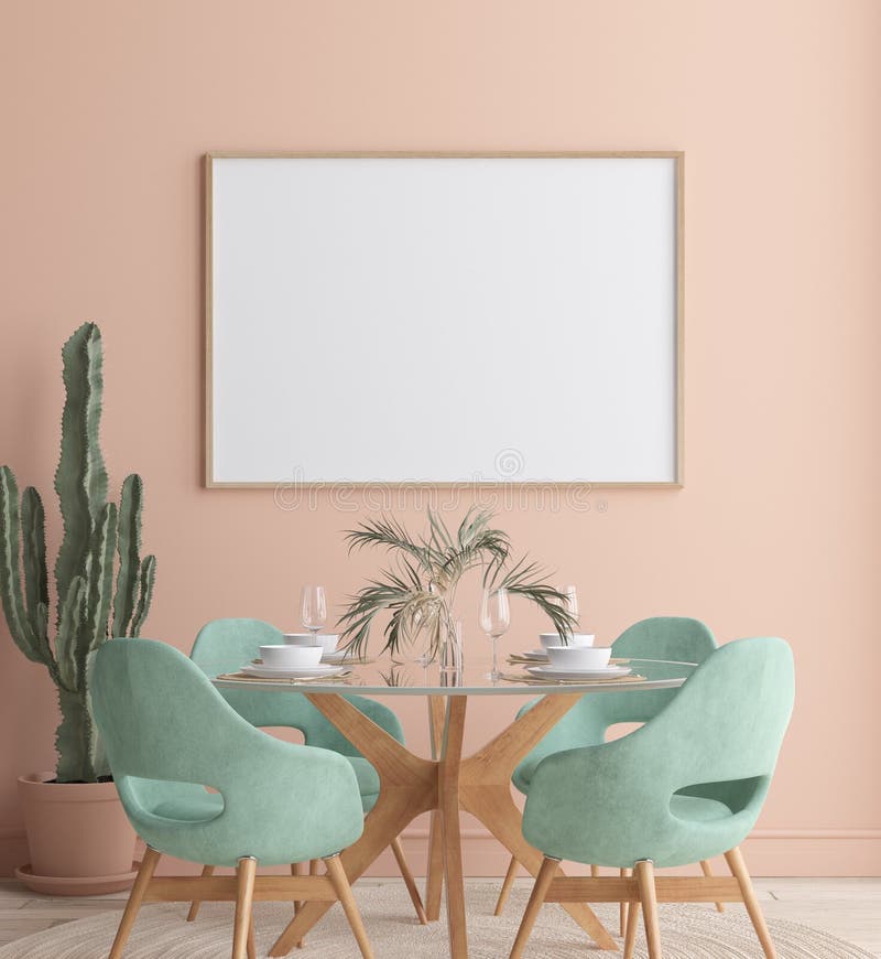 Muro, poster in sala da pranzo, interni minimalisti royalty illustrazione gratis