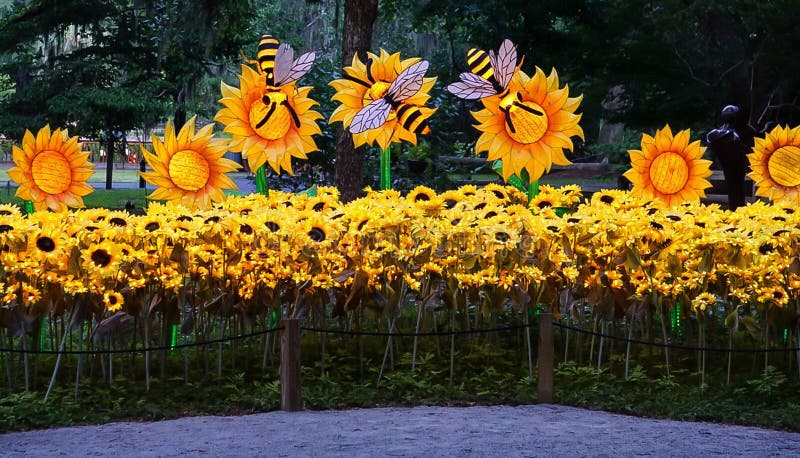 MURRELLS INLET, SOUTH CAROLINA, USA; JULY 4, 2018; The Festival of Lights at Brookgreen Gardens in Murrells Inlet, South Carolina