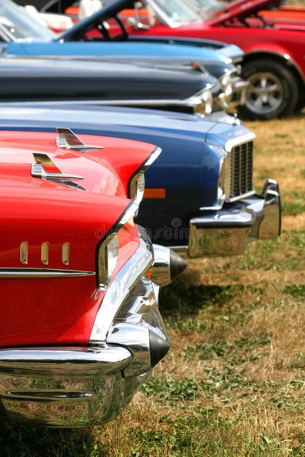Muscle Cars in a Row stock photo. Image of branding, classic 3048968