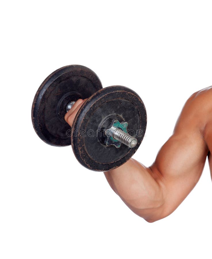Muscled Arm Lifting Weights Stock Image - Image of active, exercise:  32128151