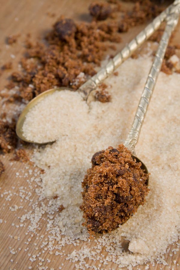 Muscovado and Demerara sugar royalty free stock photo