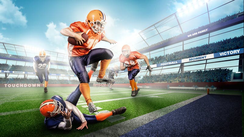 Image Of Two Football Players At Stadium Stock Photo, Picture and Royalty  Free Image. Image 21438814.