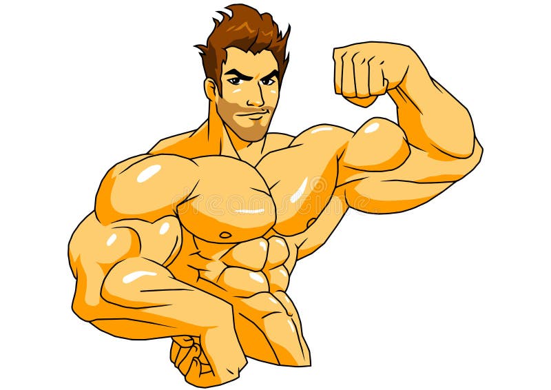 Muscular bodybuilder stock vector. Illustration of training - 54618523