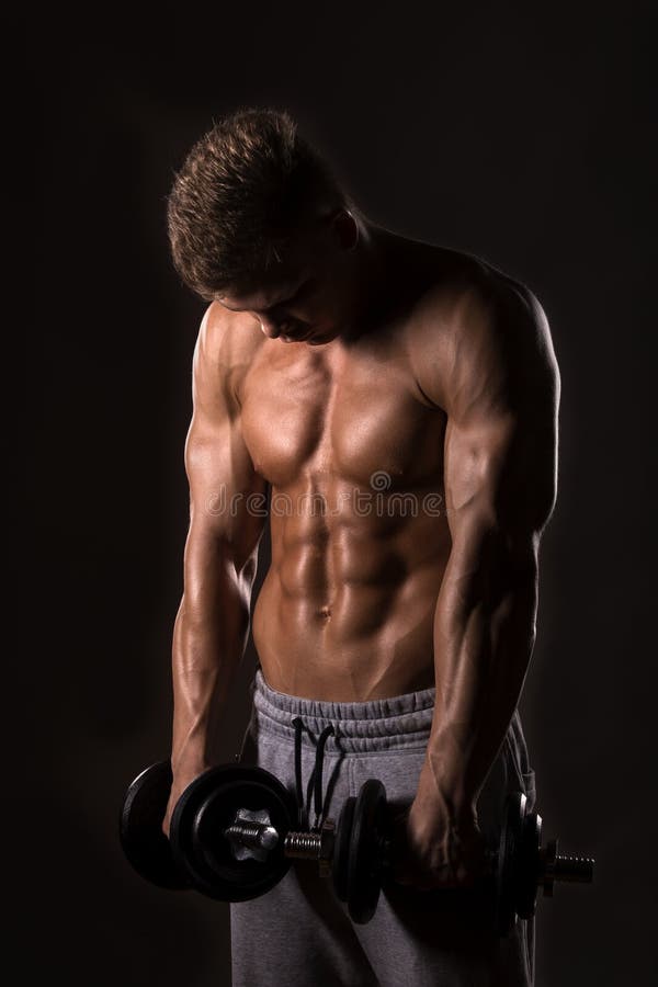 Muscular Power Athletic Male Bodybuilder Upper Body Stock Image Image