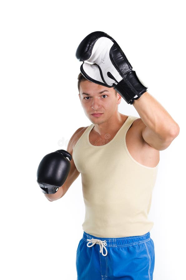 Muscular man boxing stock photo. Image of background - 29268374
