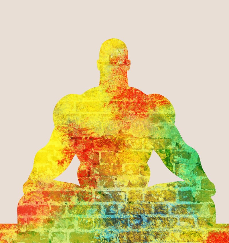 Muscular man meditation. royalty free stock photos