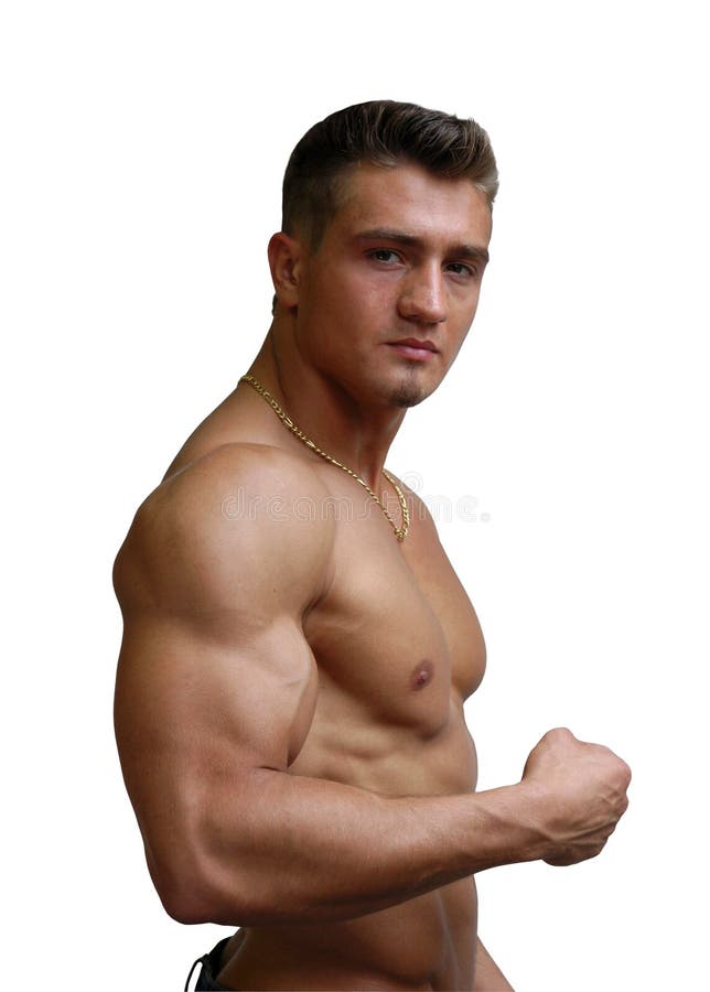 Strong Athletic Man Fitness Model Torso Showing Muscles 