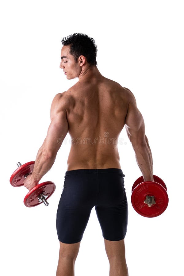 Muscular Bodybuilder Measuring Shoulders Tape Measure Stock Photo 324439379