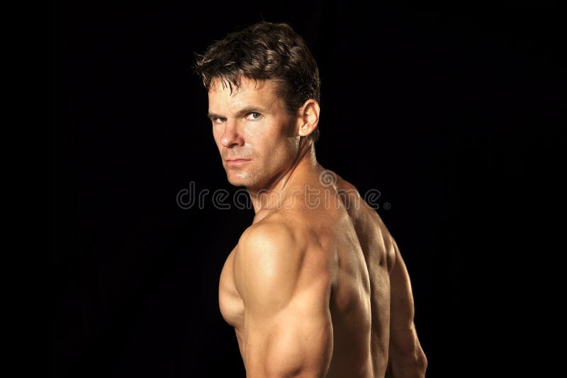 Chiseled chest and abs. Stock Photo