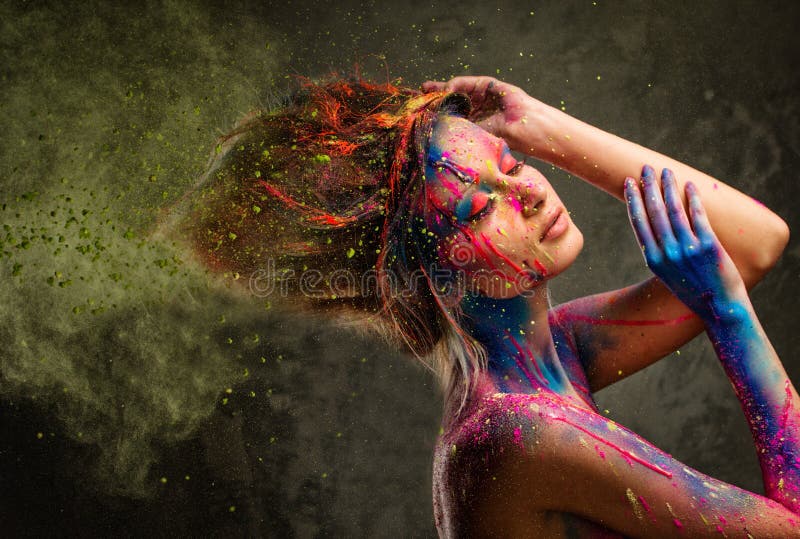 Muse met creatief lichaamsart. stock afbeelding Muse met creatief lichaamsart. stock afbeelding