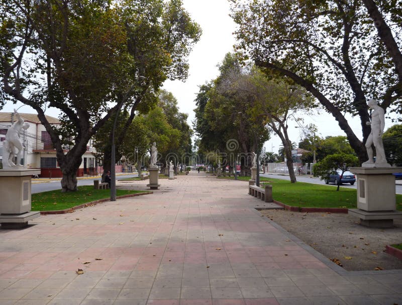 Museo Al Aire Libre Square with Sculptures in La Serena Stock Photo