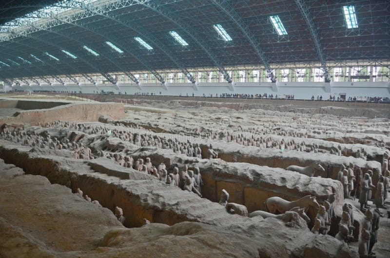 Museo dei guerrieri di terracotta in Xian fotografia stock Museo dei guerrieri di terracotta in Xian fotografia stock