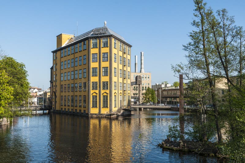 Museo del paisaje industrial Norrkoping del trabajo fotos de archivo