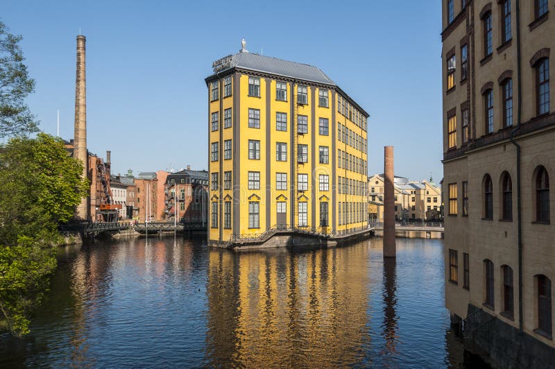 Museo del paisaje industrial Norrkoping del trabajo foto de archivo libre de regalías