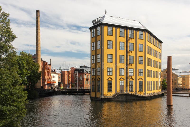 Museo del trabajo. Paisaje industrial. Norrkoping. Suecia fotos de archivo libres de regalías