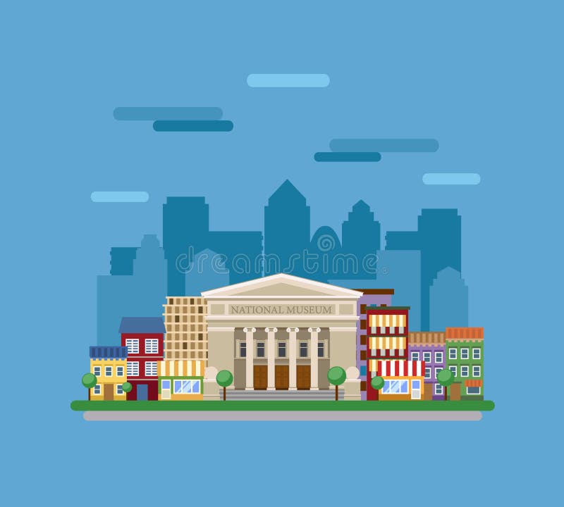 Museo nella città royalty illustrazione gratis Museo nella città royalty illustrazione gratis