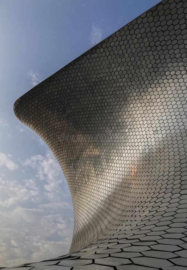 CIUDAD DE MEXICO - MEXICO: NOVEMBER, 2016:Soumaya Museum one of the icons of the city seen from a different perspective.