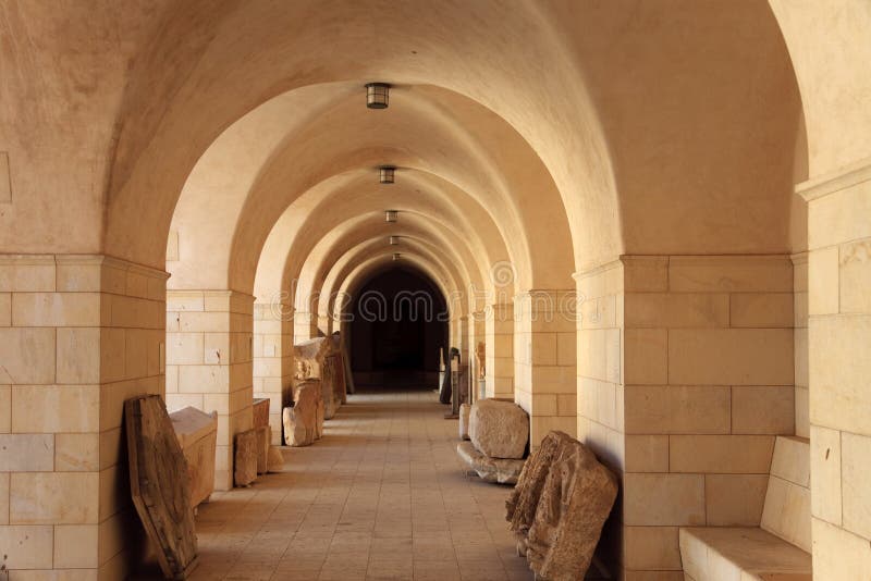 Gallery of a mediterranean archaeological museum. Gallery of a mediterranean archaeological museum