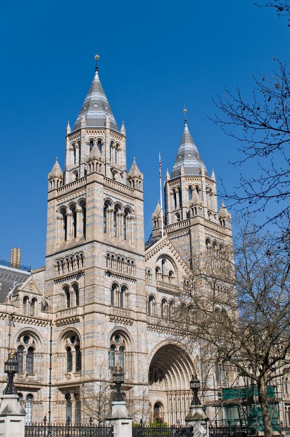 A photograph of the entrance of the national history museum in london, england. A photograph of the entrance of the national history museum in london, england.