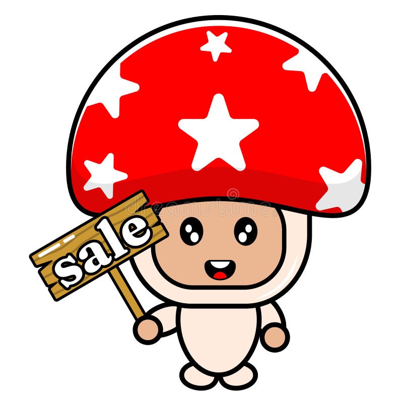 Mushroom with sales board stock illustration