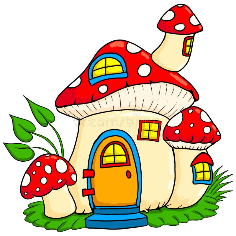 Mushroom fairy house handdrawn vector illustration Mushroom fairy house handdrawn vector illustration