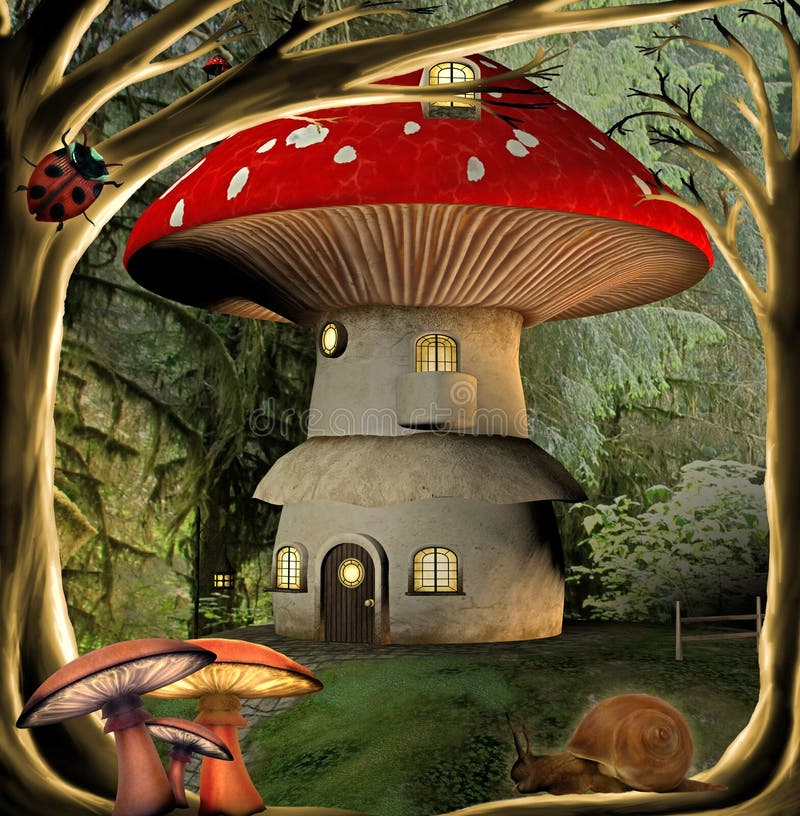 Mushroom house stock illustration. Illustration of decoration - 17934098