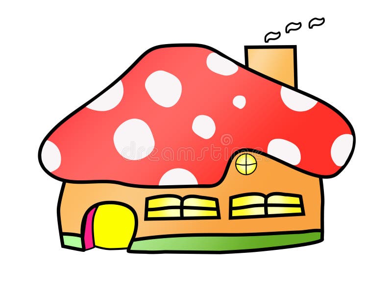 Mushroom House Cartoon Vector Stock Vector - Illustration of forest