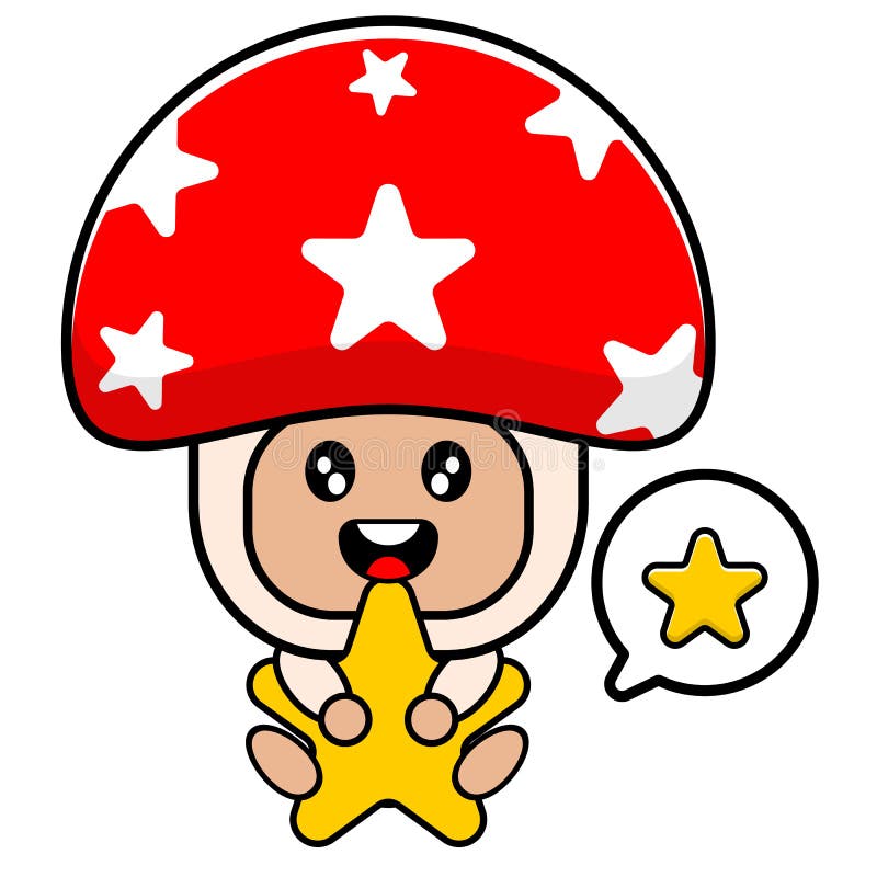 Mushroom hug star stock illustration
