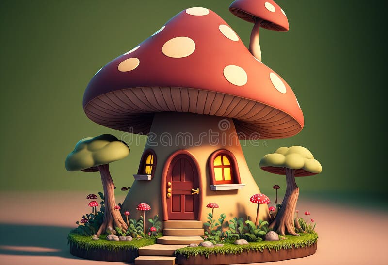 A mushroom hut stock illustration. Illustration of fairytale 272505182