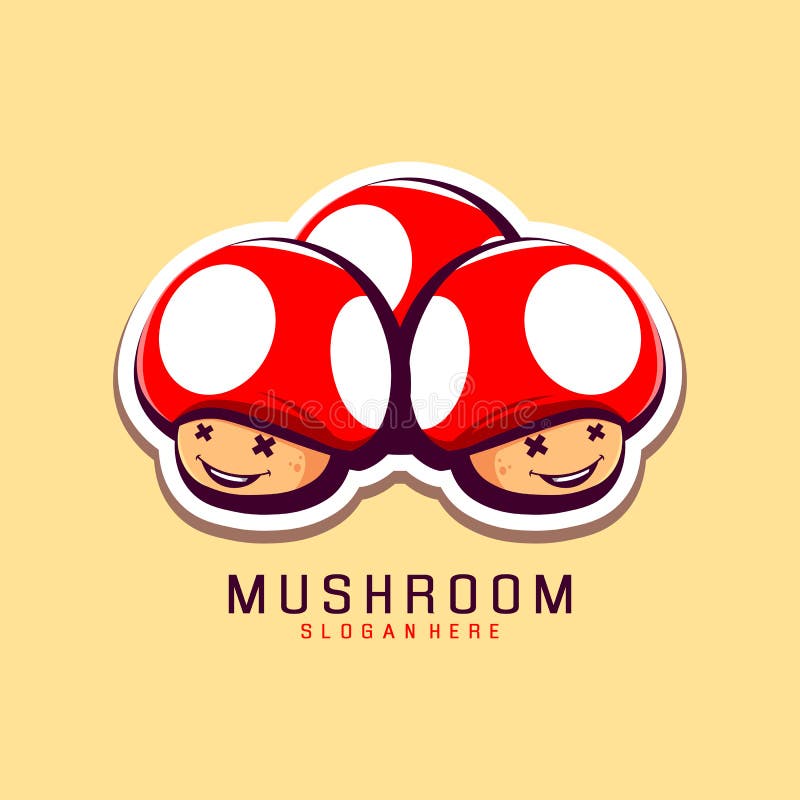 Mushroom mascot logo stock illustration