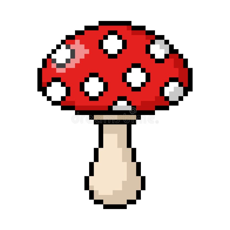 Mushroom Pixel Art Grid