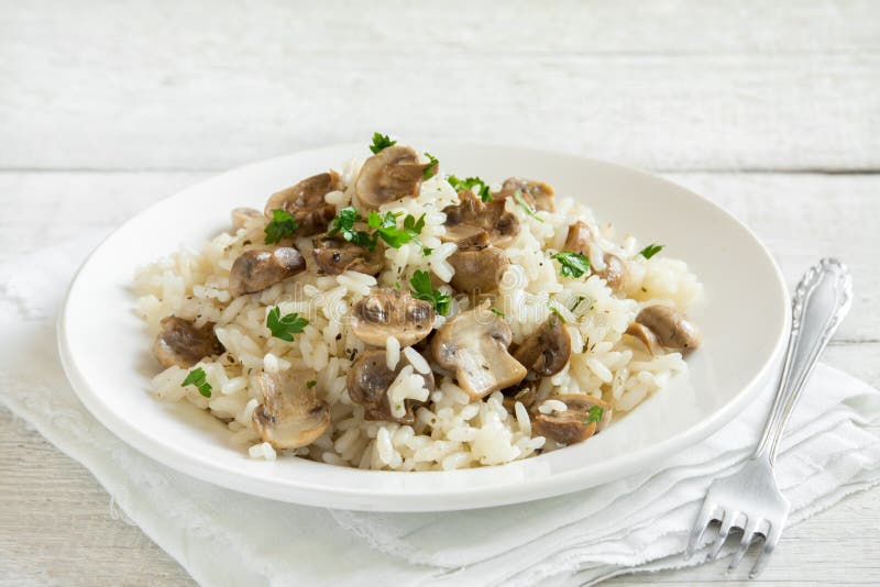 Mushroom risotto stock photo. Image of cuisine, herbs 80905508