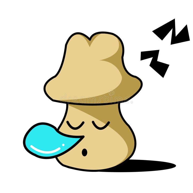 Mushroom sleep cartoon stock illustration. Illustration of cartoon 90010373