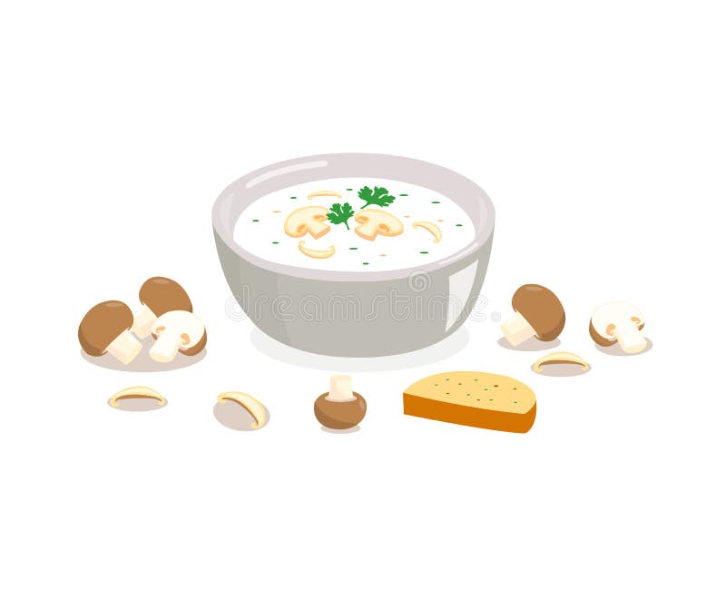 Soup Mushroom Bread Stock Illustrations 473 Soup Mushroom Bread Stock