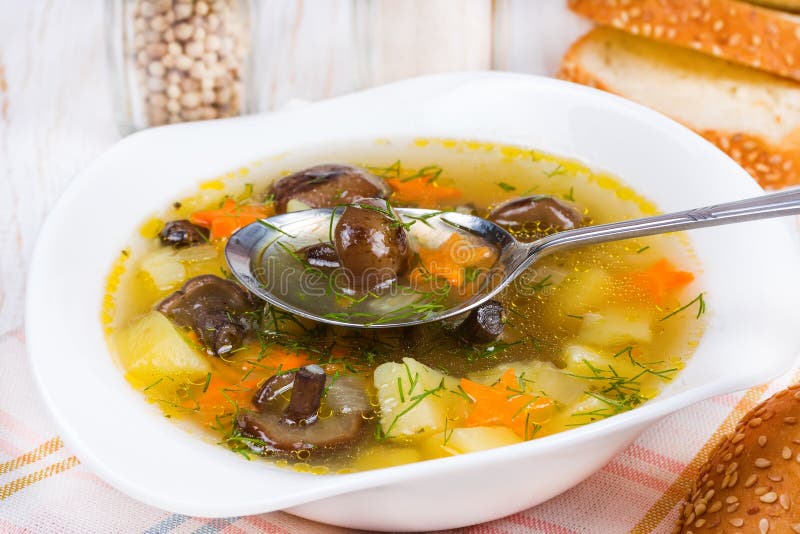 Mushroom soup stock images