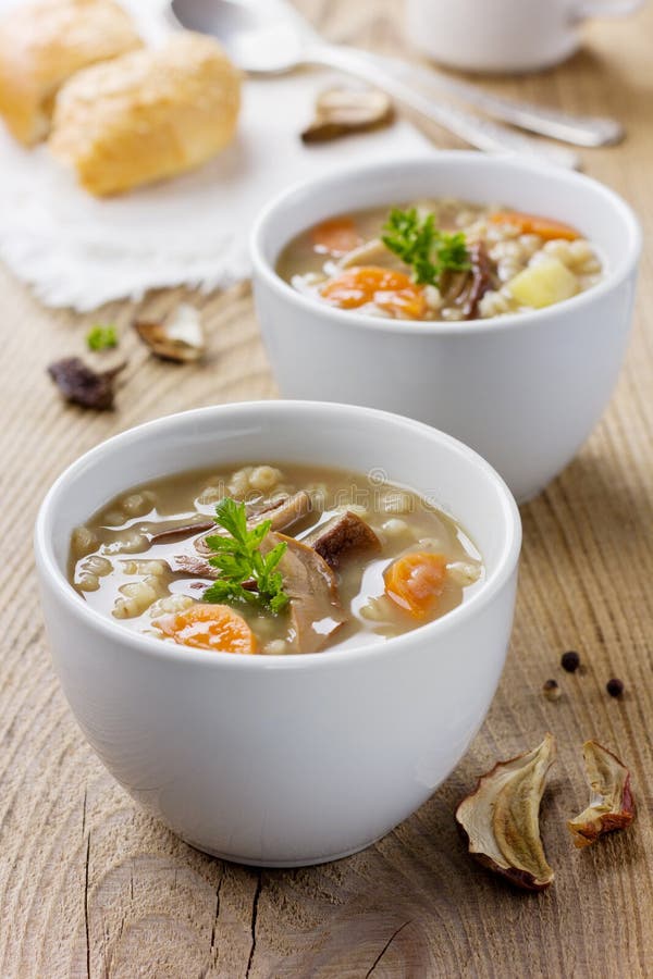 Mushroom soup on a rustic wooden table royalty free stock images Mushroom soup on a rustic wooden table royalty free stock images